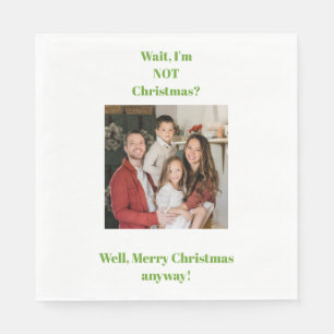 Kerstvakantie groene tekst foto servet