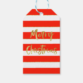 Kerstvakantie groet persoonlijk rood cadeaulabel