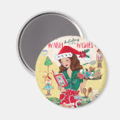 Kerstvakantie Groeten Kerstmis | Magneet (Voorkant / Achterkant)