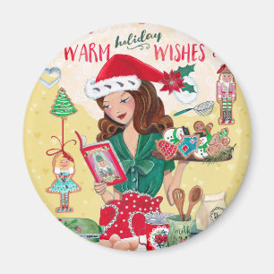 Kerstvakantie Groeten Kerstmis Magneet