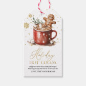Kerstvakantie Heet Cacaowaterverf Cadeaulabel (Voorkant)