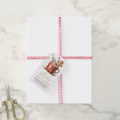 Kerstvakantie Heet Cacaowaterverf Cadeaulabel (Met Touw)