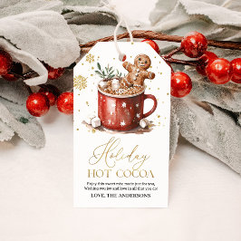Kerstvakantie Heet Cacaowaterverf Cadeaulabel