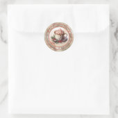 Kerstvakantie Heet Chocolade Cirkel Retouradres Ronde Sticker (Tas)