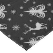Kerstvakantie Herten Patroon Zwart Zilver Tafelkleed (Gekanteld)