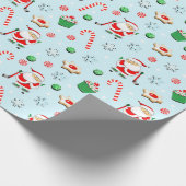 Kerstvakantie hockey cadeaupapier (Hoek)