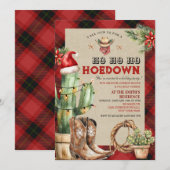 Kerstvakantie Hoedown Cowboy Western Kaart (Voorkant / Achterkant)