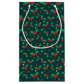 Kerstvakantie Holly Berry Mistletoe Gift Bag Klein Cadeauzakje (Achterkant)