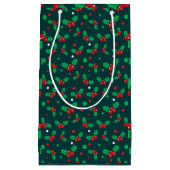 Kerstvakantie Holly Berry Mistletoe Gift Bag Klein Cadeauzakje (Voorkant)