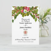 Kerstvakantie Holly Berry Winter Wedding Kaart (Staand voorkant)