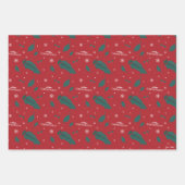Kerstvakantie Holly Pattern Inpakpapier Vel (Voorkant 2)