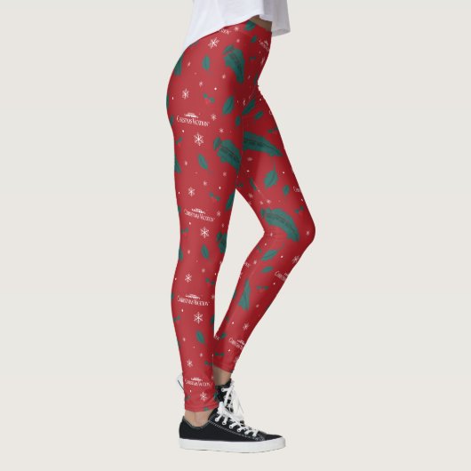 Kerstvakantie Holly Pattern Leggings (Rechts)