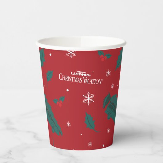 Kerstvakantie Holly Pattern Papieren Bekers (Links)