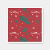 Kerstvakantie Holly Pattern Servet (Voorkant)