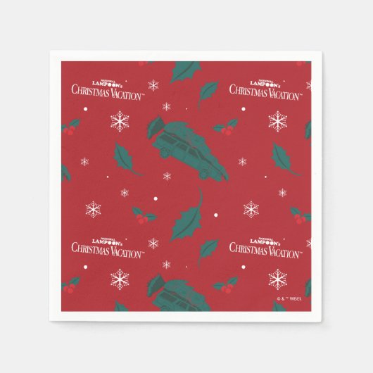 Kerstvakantie Holly Pattern Servet (Voorkant)