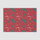 Kerstvakantie Holly Pattern Tissuepapier (Voorkant)