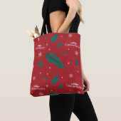 Kerstvakantie Holly Pattern Tote Bag (Dichtbij)
