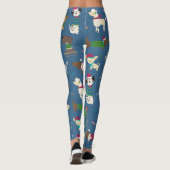 Kerstvakantie Hond Moppige Hond Leggings (Achterkant)