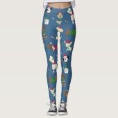Kerstvakantie Hond Moppige Hond Leggings (Voorkant)