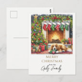 Kerstvakantie Hond Persoonlijk Briefkaart (Voorkant / Achterkant)