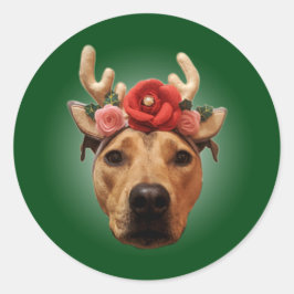 Kerstvakantie hond sticker