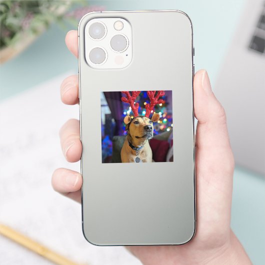 Kerstvakantie hond sticker (Telefoon)