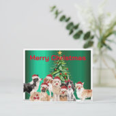Kerstvakantie Hondenliefhebbers Green Merry Briefkaart (Staand voorkant)