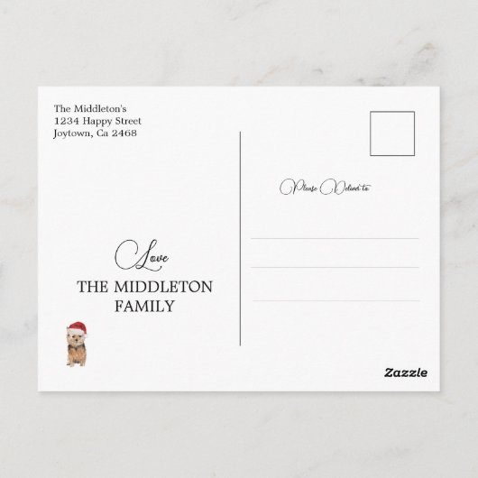 Kerstvakantie Hondenliefhebbers Green Merry Briefkaart (Achterkant)