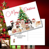 Kerstvakantie Hondenliefhebbers Merry Santa Hat Briefkaart