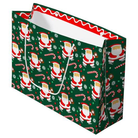 Kerstvakantie honkbal groot cadeauzakje (Voorkant Gekanteld)
