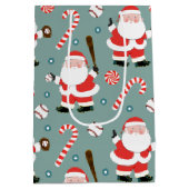 Kerstvakantie honkbal medium cadeauzakje (Achterkant)