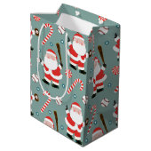 Kerstvakantie honkbal medium cadeauzakje (Achterkant Gekanteld)