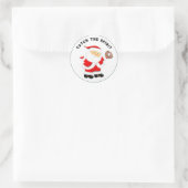 Kerstvakantie honkbal ronde sticker (Tas)