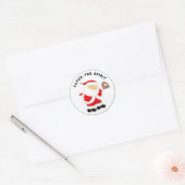 Kerstvakantie honkbal ronde sticker (Envelop)