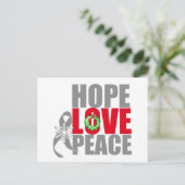 Kerstvakantie Hoop Liefde Vrede Hersenkanker Feestdagenkaart (Staand voorkant)
