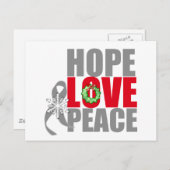 Kerstvakantie Hoop Liefde Vrede Hersenkanker Feestdagenkaart (Voorkant / Achterkant)