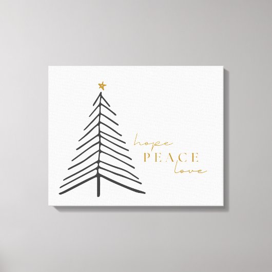Kerstvakantie hoop vrede liefde Canvas Wall Art (Voorkant)