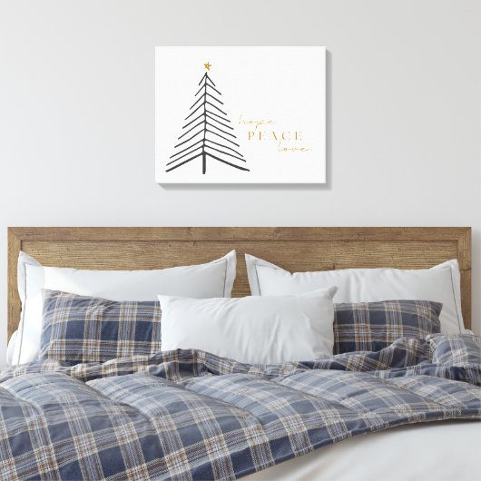 Kerstvakantie hoop vrede liefde Canvas Wall Art (Insitu (Slaapkamer))