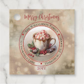 Kerstvakantie Hot Cocoa Circle Retouradres Bedankjes Labels (Voorkant)