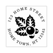 Kerstvakantie Hulst En Bessen Adres Rubberstempel (Afrduk)