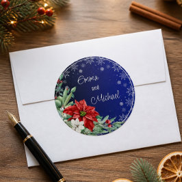 Kerstvakantie Huwelijkssticker Ronde Sticker