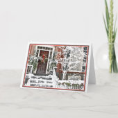 Kerstvakantie in Beacon Hill: Boston MA Feestdagen Kaart (Voorkant)