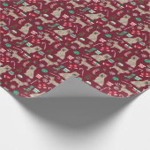 Kerstvakantie in Caïro Terrier Dog Cadeaupapier (Hoek)