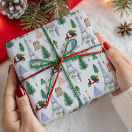 Kerstvakantie in de Stad van Licht, Parijs Cadeaupapier