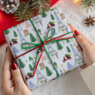 Kerstvakantie in de Stad van Licht, Parijs Cadeaupapier
