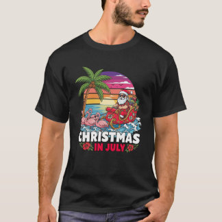 Kerstvakantie in juli Santa Beach Trip Tropische z T-shirt