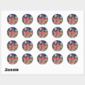 Kerstvakantie in Oosterse stad Ronde Sticker (Vel)