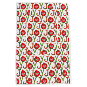 Kerstvakantie in rood en groen medium cadeauzakje