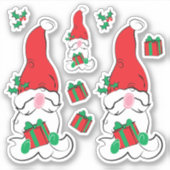 Kerstvakantie in Santa Gnome Sticker (Voorkant)