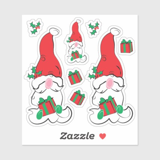 Kerstvakantie in Santa Gnome Sticker (Vel)